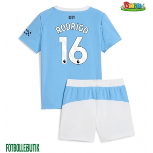 Manchester City Rodri Hernandez #16 Hemmaställ Barn 2025-26 Kortärmad (+ Korta byxor)